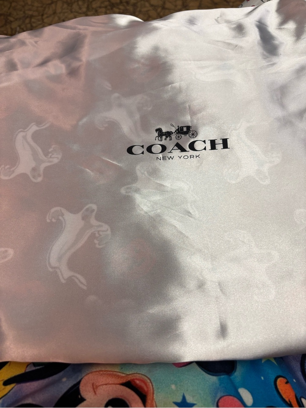 Coach New York  Satin Logo bag in Silver with Black Logo